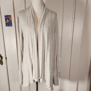 Athleta Gray Open Front Flowy Athleisure Ribbed Cardigan